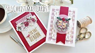 TWO 5x7 Christmas Cards, I am LOVING them! | Spellbinders handmade Holidays Christmas Kit 2024