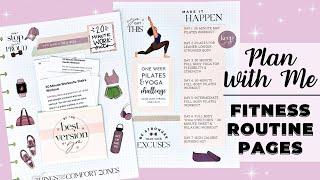 PLAN WITH ME | FITNESS ROUTINE PAGES FOR MY PLANNER | THE HAPPY PLANNER