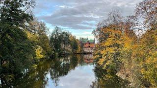 Sweden Walks: Nyköping river. Charming small town walk with autumn colors and a bit of rain