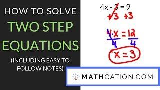 Two Step Equations | 8th Grade | Mathcation