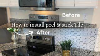 DIY | HOW TO INSTALL PEEL AND STICK BACKSPLASH TILE | COMMOMY DECOR