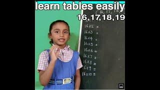 Multiplication tables tricks (16,17,18,19)