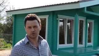 ДОМ ИЗ КЛЕЕНОГО БРУСА В СТИЛЕ ШАЛЕ.