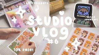 studio vlog 6 // making stickers, unboxing ditoo speaker, 10k sale