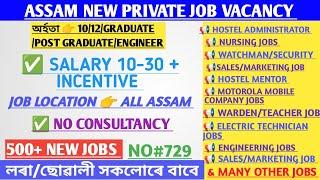 Assam Private Jobs 2024 | Private Job in Assam | Assam job news Today | Assam job information #729