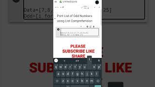 Python 3 || List Comprehension|| print Odd Numbers from the list