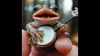 Tiny Frog Banjo Serenade The Cutest Performance Ever!  #cuteanimals #cute #frog #frogs