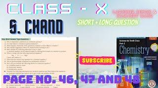 CLASS X (S CHAND CHEMISTRY BOOK) CHAPTER 1(short + long Q/ANS SOLUTION).