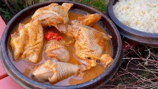 Soupe de poulet fermier très épicée et très savoureuse