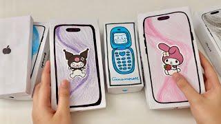 [paper diy] SANRIO PAPER PHONES Collection unboxing! | asmr compilation