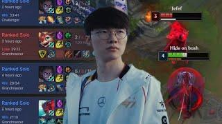 T1 Faker Last Minute Practice Before the BIG GAME - KR Pros in EUW SoloQ Best ofHighlights