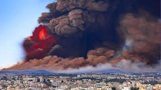 Earth going Сrazy? Eruption of Mount Etna, a Huge column of Ash.