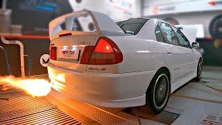 1996 Mitsubishi Lancer EVO IV feat. Anti-Lag on the DYNO | LOUD Bangs & Flames   