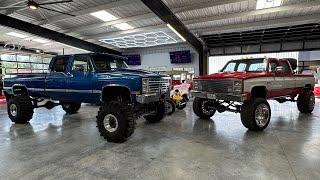 Squarebody 3+3 crew cab red white and blue lifted trucks future of mods upgrades on red truck info