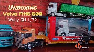 Unboxing diecast truck Volvo FH16 500 by Welly SH 1:32