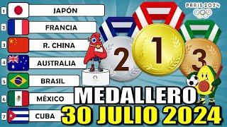 Medallero ACTUALIZADO Juegos Olímpicos París 2024 EN VIVO Martes 30 Julio 2024 olimpiadas medallas