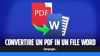 Trasformare un PDF in Word per poterlo modificare