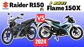 Suzuki Raider R150 Fi vs Rusi Flame 150 X | Side by Side Comparison | Specs & Price | 2024