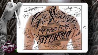 Create a Back Piece Lettering Tattoo with Procreate app (iPad and iPad Pro)