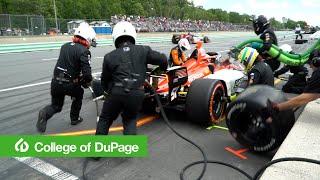 College of DuPage Student Working on an IndyCar Pit Crew