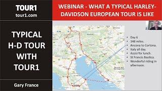 A typical Harley Davidson tour, with Tour1 - webinar