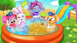 Oh No Labrador Poops in the Pool | Very Happy Story | Sheriff Labrador Animation