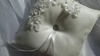 Подушечка для колец своими руками. Pillow for rings handmade. Wedding cushion. Интересные идеи