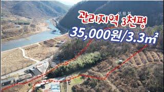 (귀농귀촌 산림경영 시골주택지) 주택 뒤 관리지역 3,000평 토지 평당 35,000원, 넓은 보청천과 확 트인 들판을 내려다보는 전망