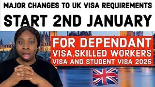 Major Changes To UK Visa Requirements for dependant visa,skilled workers visa and student visa 2025