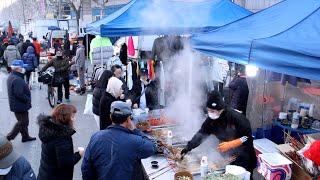 달성공원 새벽시장 뜨끈한 국물로 해장하는 꼬치어묵 좌판  / Fish Cake / Korean street food