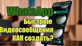 WhatsApp быстрые видеосообщения! Как создать?