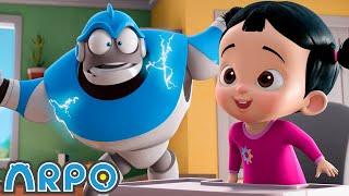 Arpo Robot Babysitter | The New Kid in Town! | Funny Cartoons for Kids | Arpo the Robot