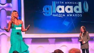 Laverne Cox receives the Stephen F. Kolzak Award at #GLAADAWARDS