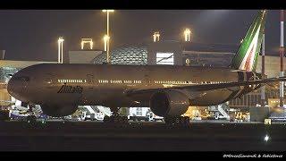 First Flight Alitalia Boeing 777-300ER [EI-WLA] takeoff from Rome FCO to Saõ Paulo GRU