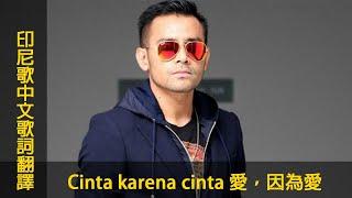 印尼歌曲【Cinta karena cinta 愛，因為愛】（謝霆鋒《因為愛所以愛》印尼文版）中文歌詞翻譯 #chinese #mandarin＃LyricVideo