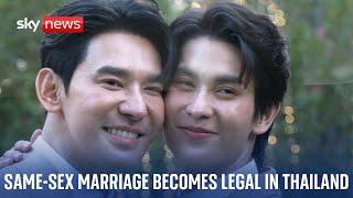 Couples celebrate as same-sex marriage becomes legal in Thailand