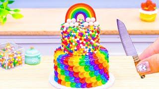 Satisfying Miniature Rainbow Kitkat Cake Decorating | How To Make Mini Rainbow by Mini Cake