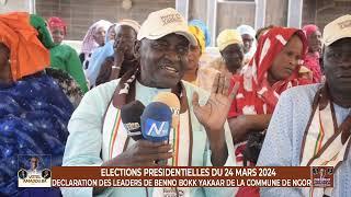 ELECTIONS PRESIDENTIELLES 2024 BENNO BOKK YAKAAR DE NGOR