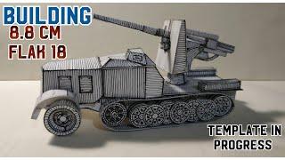 Building 8.8cm Flak 18 Sdkfz 8 (German  self-propelled gun) #papercraft #satisfyingvideo