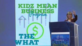 Valley Wealth Alliance Treasurer Jasmine speaks at our Kidz Mean Business Kick-Off celebration