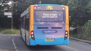 Here is the new livery Stagecoach bus 27653 on the number 34 in Westfield Cricket Pitch Sunday