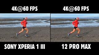 Sony Xperia 1 iii vs iPhone 12 Pro Max Video Stability Test 4K 60FPS