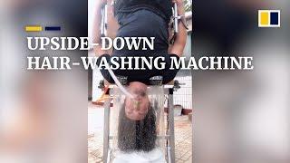 An upside-down hair-washing machine, ‘Useless’ Edison’s latest invention