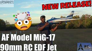 NEW! AF Model MiG-17 90mm RC EDF Jet Maiden Flight & Review.