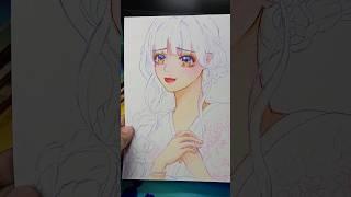 I love Miyo's eyes - WIP watercolor #myhappymarriage #wip #animeart #watercolorpainting #fanart