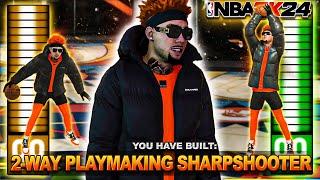 THE BEST 2-WAY PLAYMAKING SHARPSHOOTER BUILD in NBA 2K24 is THE BEST GUARD BUILD IN NBA 2K24!