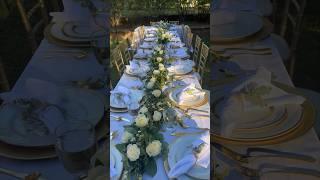 An intimate backyard wedding at our home with Costco flowers #diy #intimatewedding #dinnerparty