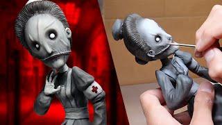 Making Up My Own Nightmare Character - The Story of "The Nurse" | Polymer Clay Timelapse