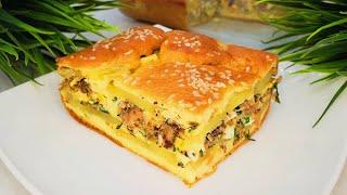 Быстрый ЗАЛИВНОЙ ПИРОГ с КАРТОФЕЛЕМ И РЫБНЫМИ КОНСЕРВАМИ!!! Сочно и вкусно!