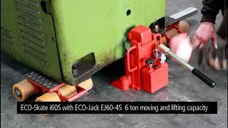 Machine Mover Moving 2 Ton Lathe with 3-point HTS ECO-Skates and 6-ton ECO-Jack